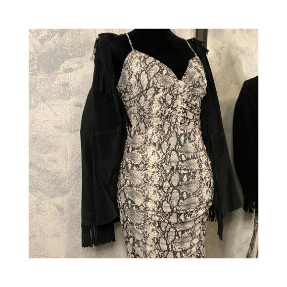 Dresses & Skirts - Sneakskin Pattern Black and White Bodycon Dress size L